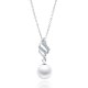 Elegantní stříbrný náhrdelník s perlou a zirkony