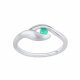 Stříbrný prsten CLAIRE s pravým smaragdem