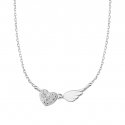 Něžný stříbrný náhrdelník se srdcem a křídlem