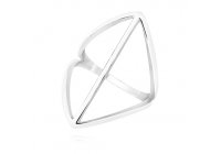 Atypický stříbrný prsten - trojúhelníky