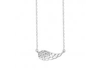 Stříbrný náhrdelník s motivem křídla a zirkony