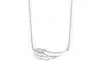 Stříbrný náhrdelník křídlo se zirkony