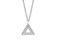 Stříbrný náhrdelník - trojúhelník se zirkony