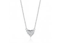 Decentní stříbrný náhrdelník - srdce se zirkony