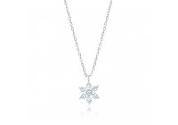 Stříbrný náhrdelník sněhová vločka modré zirkony