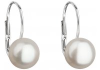 Stříbrné náušnice s bílou perlou 7,5 mm