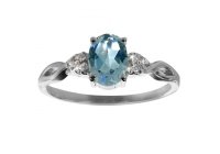 Stříbrný prsten AGLAIA s pravým topazem sky blue