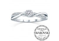 Stříbrný prsten Swarovski Zirconia® s liniemi
