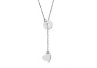 Stříbrný náhrdelník - srdce s kruhem