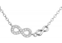 Stříbrný náhrdelník s dvěma motivy Infinity