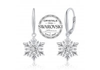 Stříbrné náušnice - sněhové vločky s krystaly Swarovski®