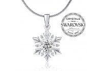 Stříbrný přívěsek - sněhová vločka s krystaly Swarovski®