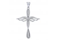 Stříbrný přívěsek křížek s andělskými křídly Atel