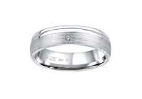 Stříbrný snubní prsten AMORA se zirkonem