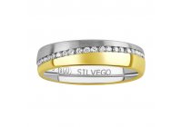 Stříbrný snubní prsten GLOWIE se žlutým zlacením a zirkony