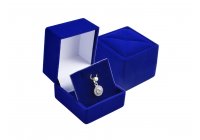 Luxusní krabička na šperky sametová modrá