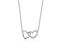 Stříbrný náhrdelník - spojená srdce