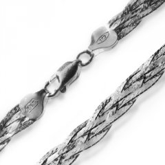 Splétaný stříbrný náhrdelník 45 cm