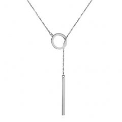Stříbrný náhrdelník s kruhem a tyčkou
