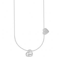 Stříbrný náhrdelník s dvěma srdíčky