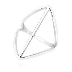 Atypický stříbrný prsten - trojúhelníky