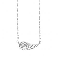 Stříbrný náhrdelník s motivem křídla a zirkony