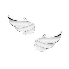 Stříbrné náušnice s motivy křídel na puzety