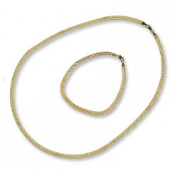 Souprava zlatého náhrdelníku a náramku bismark 4 mm 