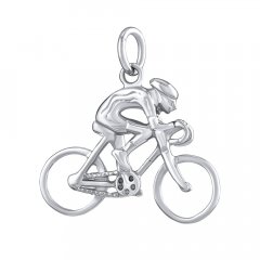 Stříbrný přívěsek - cyklista
