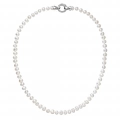 Perlový náhrdelník se stříbrným zapínáním jednořadý 