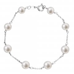 Stříbrný náramek s bílými sladkovodními perlami