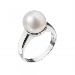Stříbrný prsten s přírodní perlou