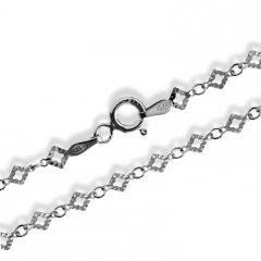 Stříbrný náhrdelník ze čtvercových dílků