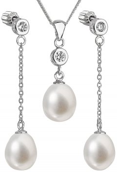 Stříbrná souprava s perlami na řetízku