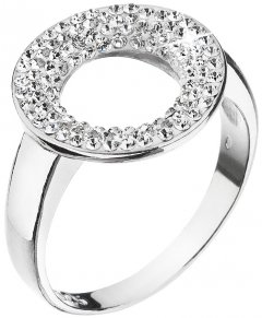 Stříbrný prsten s krystaly Swarovski - kruh