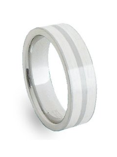 Snubní prsten ocel + stříbro ZAG066