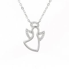 Stříbrný náhrdelník - anděl se zirkony