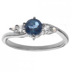 Jemný stříbrný prsten s pravým topazem London blue