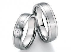 Ocelové snubní prsteny s diamanty DSE2001P