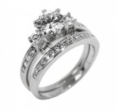 Dvojitý luxusní stříbrný prsten se zirkony Swarovski 