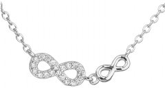 Stříbrný náhrdelník s dvěma motivy Infinity