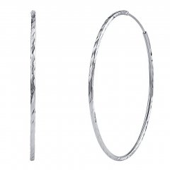 Stříbrné náušnice kruhy broušené 60 mm