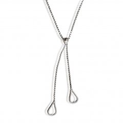 Jemný stříbrný náhrdelník s kuličkou a kapkami