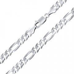 Stříbrný náhrdelník figaro 6 mm/50 cm rhodiovaný