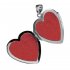 Luxusní stříbrný medailon srdce 20 x 18 červená
