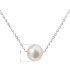 Stříbrný náhrdelník s bílou perlou 10 mm