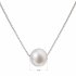 Stříbrný náhrdelník s bílou perlou 8 mm