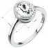 Stříbrný prsten s oválným krystalem Swarovski 