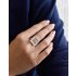 Stříbrný prsten s krystaly Swarovski - čtverec