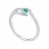 Stříbrný prsten CLAIRE s pravým smaragdem
